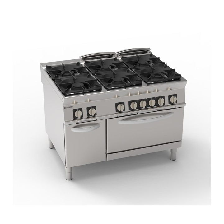 6 FEUX GAZ SUR FOUR GAZ GN 2/1 ET ARMOIRE FERMEE EG6SFA90 TECNOINOX