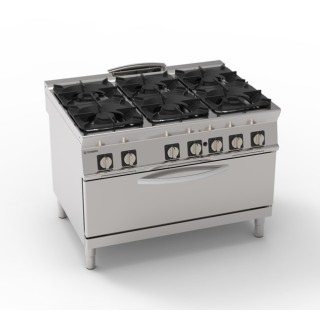 6 FEUX GAZ SUR FOUR MAXI GAS EG6SFM90 TECNOINOX