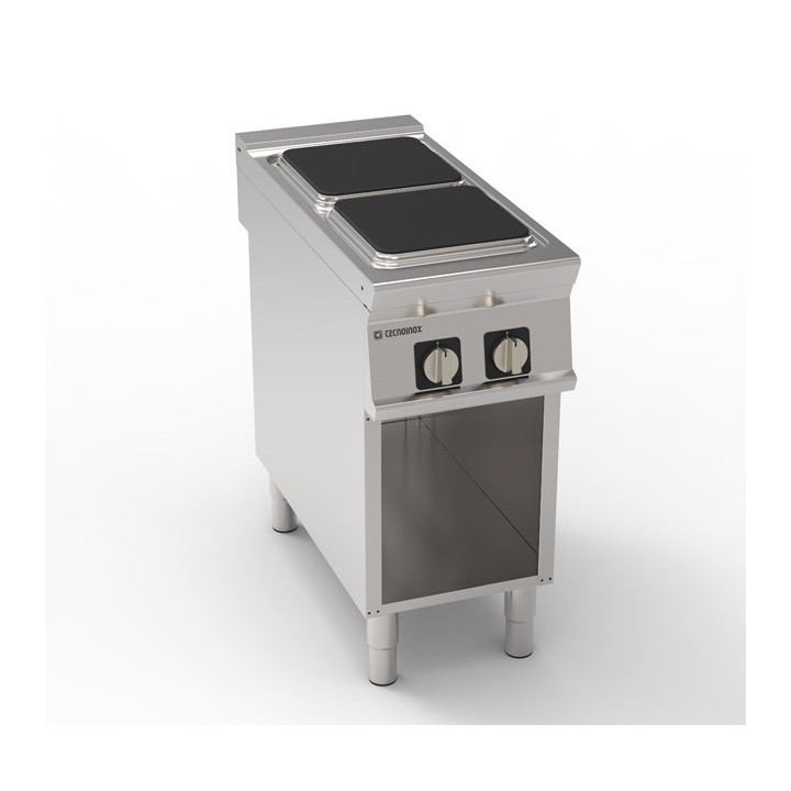 2 ELECTRISCHE PLATEN OP OPEN KAST EE2SA90 TECNOINOX