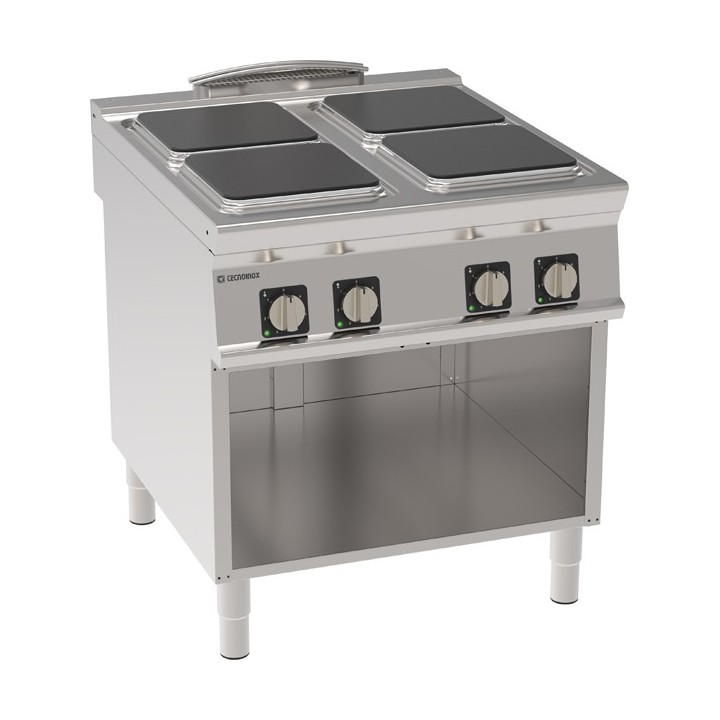 4 ELECTRISCHE PLATEN OP OPEN KAST EE4SA90 TECNOINOX