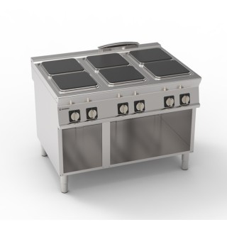 6 ELECTRISCHE PLATEN OP OPEN KAST EE6SA90 TECNOINOX