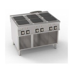 6 ELECTRISCHE PLATEN OP OPEN KAST EE6SA90 TECNOINOX