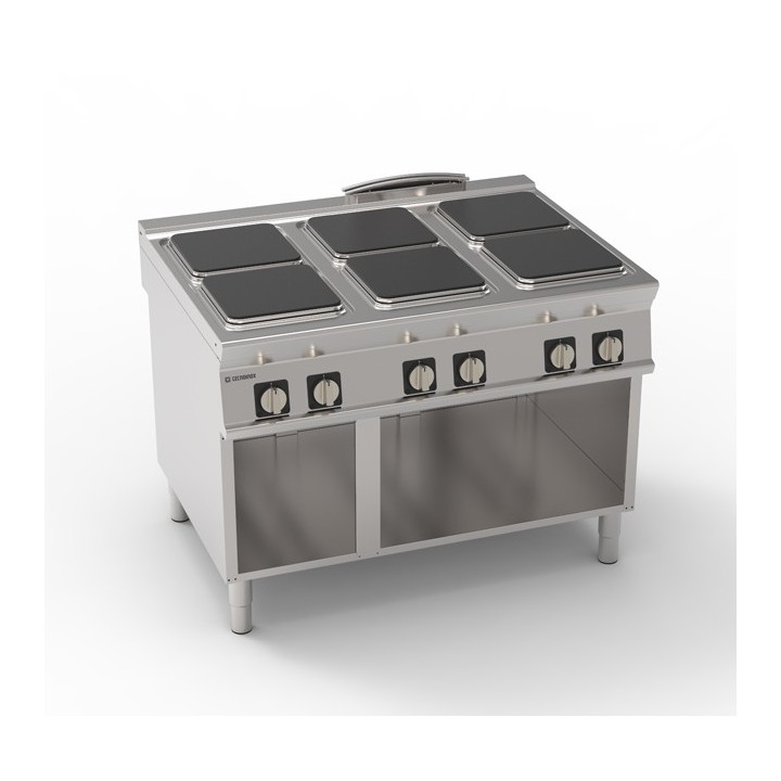 6 ELECTRISCHE PLATEN OP OPEN KAST EE6SA90 TECNOINOX