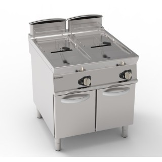 FRITEUSE GAS 2 x 17 L OP GESLOTEN KAST EGF890 TECNOINOX