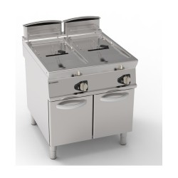 FRITEUSE GAZ 2 x 17 L SUR ARMOIRE FERMEE EGF890 TECNOINOX