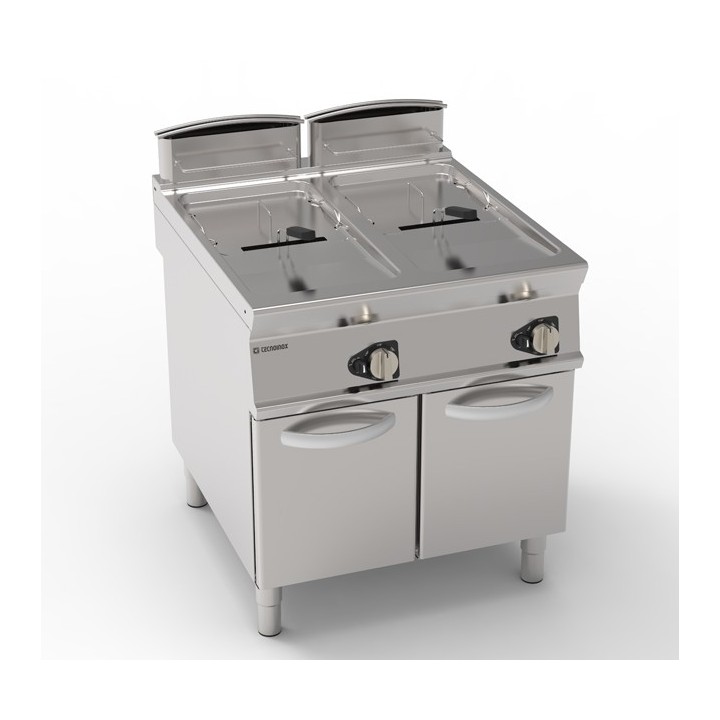 FRITEUSE GAS 2 x 17 L OP GESLOTEN KAST EGF890 TECNOINOX