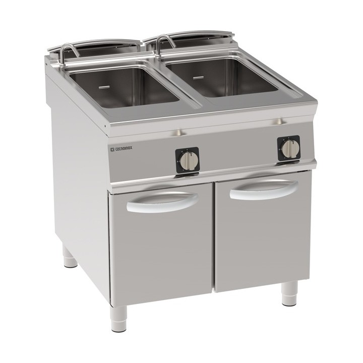 PASTAKOKER GAS 2 x 40 L OP GESLOTEN KAST EGC890 TECNOINOX