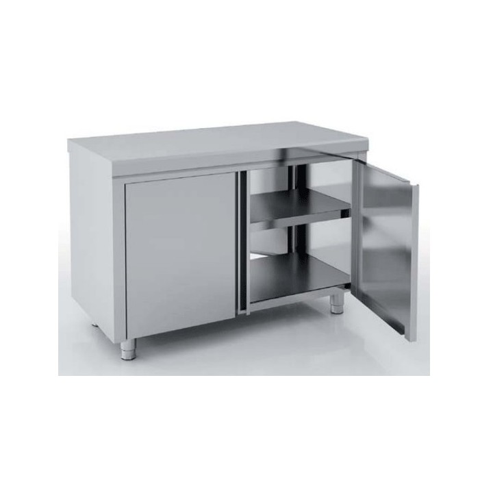 TABLE ARMOIRE INOX, PORTES BATTANTES, L 800 MM JTA087 FORCAR