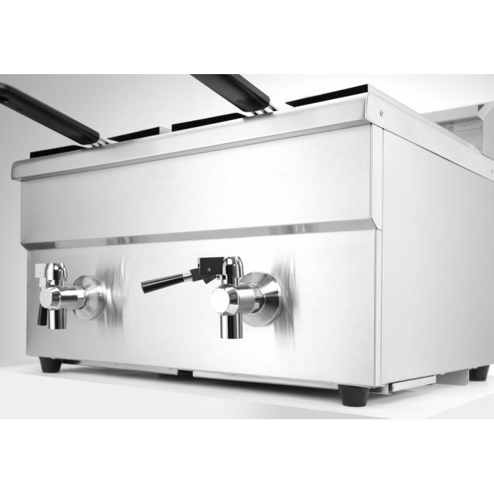 Friteuse à induction avec robinet de vidange - 2 x 8 l