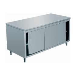 TABLE ARMOIRE INOX, PORTES COULISSANTES, L 1600 MM JTA167 FORCAR