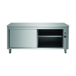 TABLE ARMOIRE CHAUFFANTE INOX, PORTES COULISSANTES, L 1600 MM JTE167