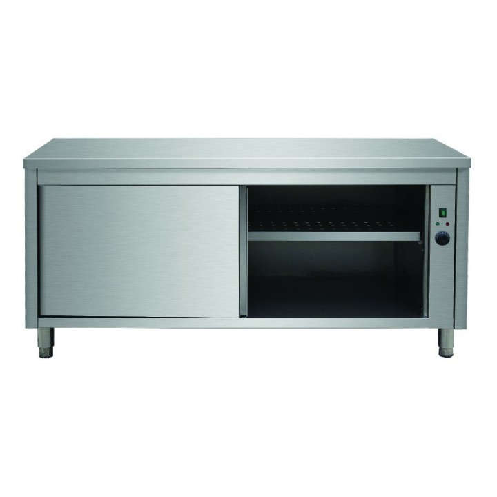 RVS WARMKAST, MET SCHUIFDEUREN, L 1600 MM JTE167