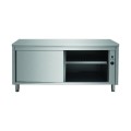 TABLE ARMOIRE CHAUFFANTE INOX, PORTES COULISSANTES, L 2000 MM JTE207