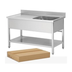 PLONGE INOX DEMONTABLE, 1 BAC EGOUTTOIR A GAUCHE, AVEC SOUTABLETTE, L 1000 MM JPG1KIT-100601G FORCAR
