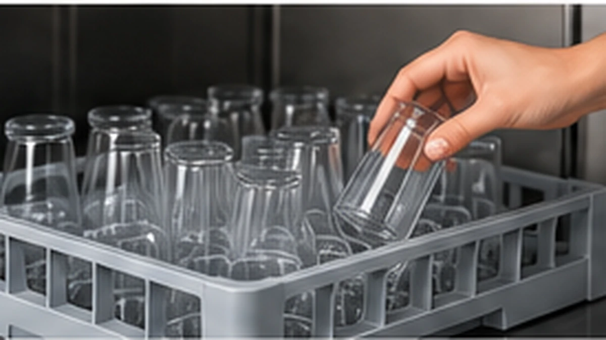Zone de lavage de verres professionnelle
