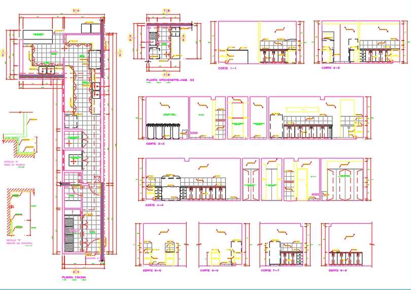 Illustration d'une étude AutoCAD d'implantation de cuisine professionnelle