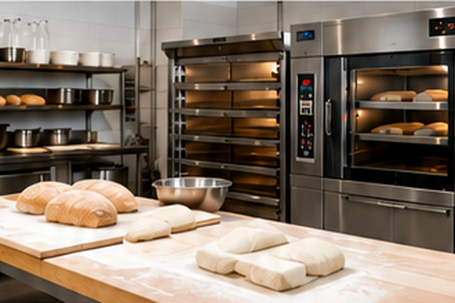 Laboratoire professionnel équipé pour une boulangerie