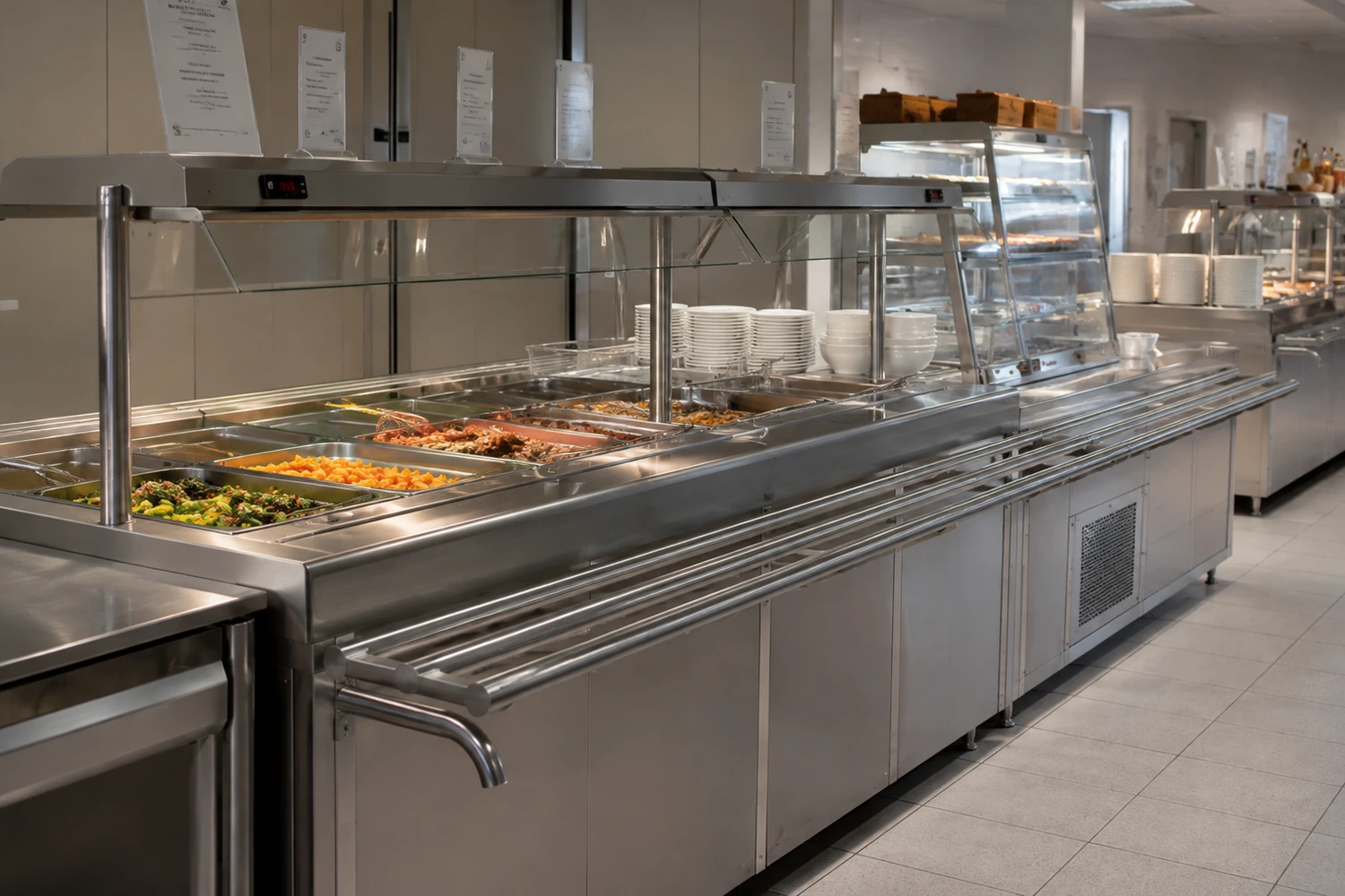 Ligne de distribution et self-service pour restauration collective