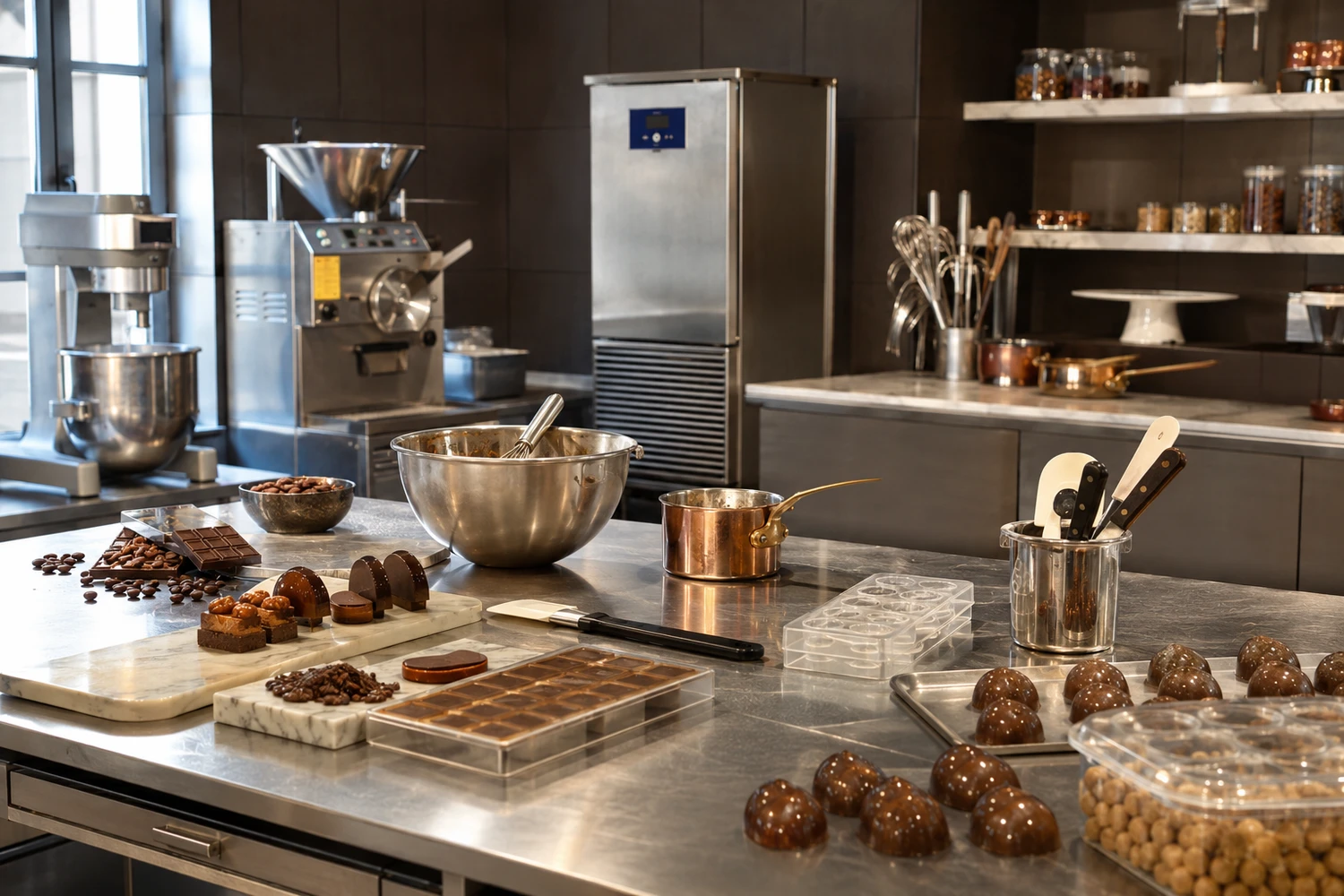 Poste de préparation pâtissière et chocolaterie