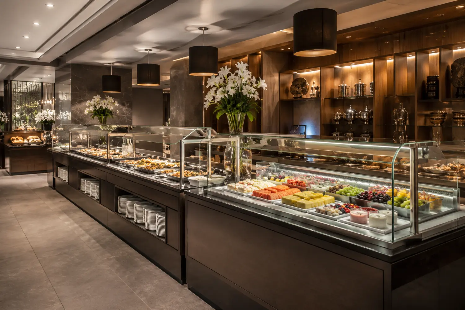 Buffet hôtelier et ligne de distribution